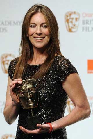 US&nbsp;director&nbsp;Kathryn&nbsp;Bigelow&nbsp;poses&nbsp;for&nbsp;photographers&nbsp;with&nbsp;her&nbsp;British&nbsp;Academy&nbsp;of&nbsp;Film&nbsp;Award&nbsp;(BAFTA)&nbsp;for&nbsp;'Director'&nbsp;for&nbsp;'The&nbsp;Hurt&nbsp;Locker'&nbsp;at&nbsp;the&nbsp;Royal&nbsp;Opera&nbsp;House&nbsp;in&nbsp;central&nbsp;London.&nbsp;Bigelow&nbsp;scooped&nbsp;the&nbsp;best&nbsp;film&nbsp;BAFTA&nbsp;for&nbsp;her&nbsp;Iraq&nbsp;war&nbsp;movie&nbsp;
