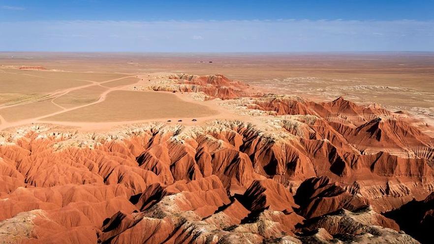 Nature's red stone masterpiece in Inner Mongolia