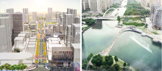 嘉定区云依路智慧中轴、嘉定区菊园新区盘坨子公园景观桥