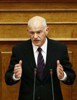 Greece's&nbsp;Prime&nbsp;Minister&nbsp;George&nbsp;Papandreou&nbsp;delivers&nbsp;a&nbsp;speech&nbsp;during&nbsp;a&nbsp;parliament&nbsp;session&nbsp;in&nbsp;Athens&nbsp;December&nbsp;23,&nbsp;2009.REUTERS/Yiorgos&nbsp;Karahalis