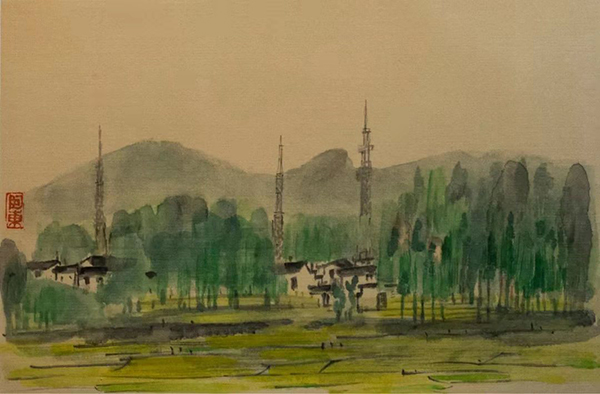 陆学东《太平》中国画20cmx29cm2017年