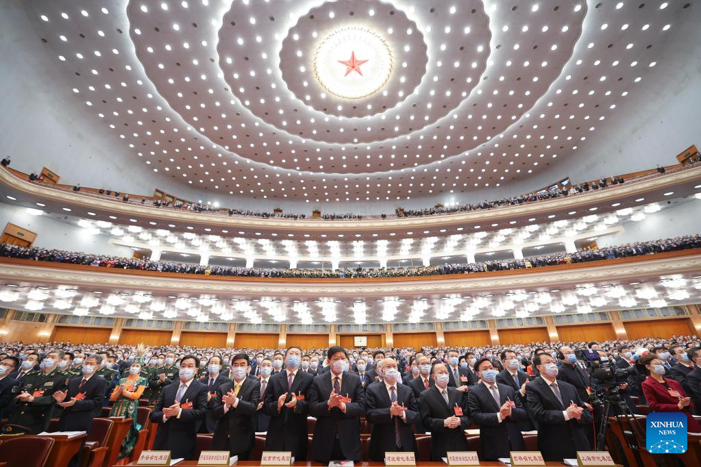 The fifth session of the 13th National People’s Congress (NPC) opens at the Great Hall of the People in Beijing, capital of China, March 5, 2022. (Xinhua/Gao Jie)