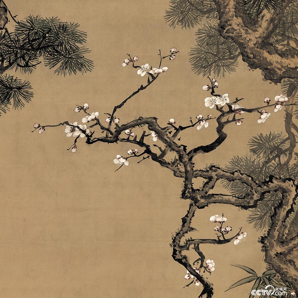 央视画廊】传世墨迹——吉祥名画沈铨《松梅双鹤图》_央博_央视网(cctv.com)