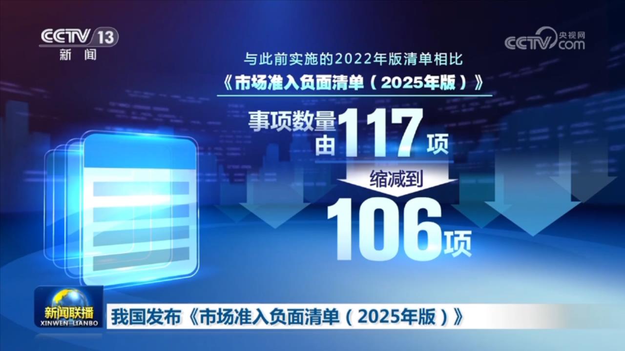 我国发布《市场准入负面清单(2025年版)》_经济频道_央视网(cctv.com)